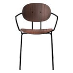 Dining chairs, Piet Hein chair with armrest, black - lacquered walnut, Black