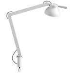 , PC table lamp with clamp, double arm, grey, Grey