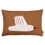 Kids' cushions, Bird quilted cushion, 40 x 60 cm, sugar kelp, Brown