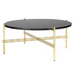 TS coffee table, 80 cm, brass - black glass TS coffee table, 80 cm, brass - black glass