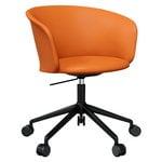 Office chairs, Kendo swivel chair w/ castors, cognac leather - black, Black