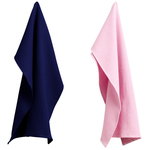 Hay Waffle tea towel, 2 pcs, cool rose - midnight blue