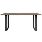 Dining tables, 70/70 table, 170 x 85 cm, solid smoked oak - black, Black