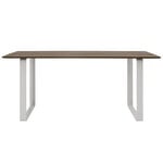 Dining tables, 70/70 table, 170 x 85 cm, solid smoked oak - grey, Gray