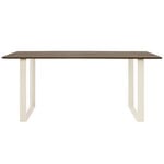 Dining tables, 70/70 table, 170 x 85 cm, solid smoked oak - sand, Beige