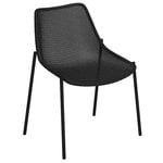 Terrassenstühle, Round Stuhl, schwarz, Schwarz