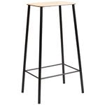 Tabourets et chaises de bar, Tabouret Adam, 76 cm, cuir naturel - noir mat, Noir