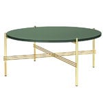 TS coffee table, 80 cm, brass - green glass TS coffee table, 80 cm, brass - green glass
