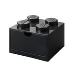 Aufbewahrungsbehälter, LEGO Baustein mit Schublade für den Schreibtisch 4, Schwarz, Schwarz