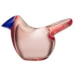 Konstglas, Birds by Toikka Flugsnappare, salmon pink - blå, Rosa