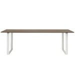 Dining tables, 70/70 table, 225 x 90 cm, solid smoked oak - white, White