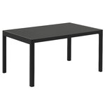 Esstische, Workshop Tisch, 140 x 92 cm, Schwarz – schwarzes Linoleum, Schwarz