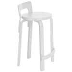 Tabourets et chaises de bar, Chaise haute Aalto K65, blanc, Blanc