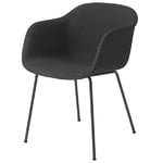 Dining chairs, Fiber armchair, tube base, Remix 183 - black, Black