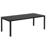 Workshop table, 200 x 92 cm, black - black linoleum