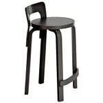 Barhocker und -stühle, Aalto Hochstuhl K65, schwarz, Schwarz