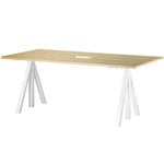 String Works height adjustable work desk, 180 cm, oak