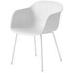 Dining chairs, Fiber armchair, tube base, white, White