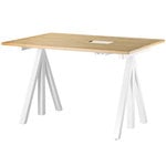 Height-adjustable desks, String Works height adjustable work desk, 120 cm, oak, Natural