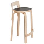 Bar stools & chairs, Aalto high chair K65, black linoleum, Black
