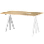 String Works height adjustable work desk, 140 cm, oak