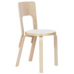 Esszimmerstühle, Aalto Stuhl 66, weißes Laminat, Weiß