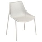 Chaises de jardin, Chaise Round, blanc mat, Blanc