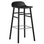 Tabourets et chaises de bar, Tabouret de bar Form, 75 cm, noir - chêne noir, Noir