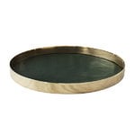 Trays, Karui tray, dark green leather, Green