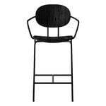 Bar stools & chairs, Piet Hein counter stool with armrest 65 cm, black - black lacque, Black