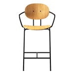 Sibast Piet Hein counter stool with armrest 65 cm, black - oiled oak