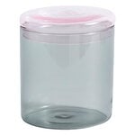 Glass jar, L, grey - pink
