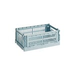 HAY Colour Crate, S, plastique recyclé, dusty blue