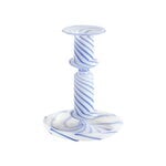 Kynttilänjalat, Flare Stripe Milk kynttilänjalka, medium, sininen, Valkoinen