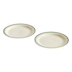 Plates, Sobremesa plate, 2 pcs, 24,5 cm, green - sand, White