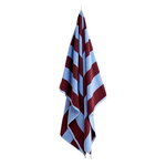 Bath towels, Frotté Stripe bath sheet, bordeaux - sky blue, Red