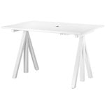 Height-adjustable desks, String Works height adjustable work desk, 120 cm, white, White