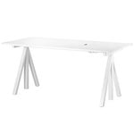 Height-adjustable desks, String Works height adjustable table 160 cm, white, White