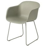 Muuto Fiber armchair, sled base, green