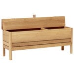 Benches, A Line storage bench, 111 cm, white oak, Natural