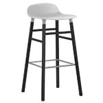 Bar stools & chairs, Form bar stool, 75 cm, white - black oak, White