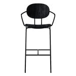 Bar stools & chairs, Piet Hein bar stool with armrest 75 cm, black - black lacquered , Black