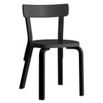 Chaises de salle à manger, Chaise Aalto 69, all black, Noir