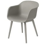 Fiber armchair, wood base, grey, PU lacquer Fiber armchair, wood base, grey, PU lacquer