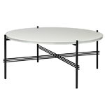TS coffee table, 80 cm, black - white glass TS coffee table, 80 cm, black - white glass