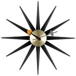 Väggklockor, Sunburst Clock, Svart