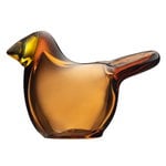 Art glass, Birds by Toikka Flycatcher, copper - lemon, Brown