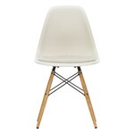 Dining chairs, Eames DSW chair, pebble - maple - warm grey/ivory cushion, Beige