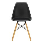 Dining chairs, Eames DSW chair, deep black - maple - nero cushion, Black