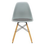 Dining chairs, Eames DSW chair, light grey - maple - nero/ivory cushion, Grey